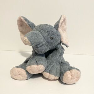 TY Pluffies Elephant Winks Tylux Baby Plush Stuffed Animal 2002 Gray Pink 9” Toy